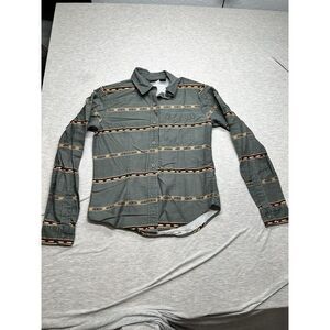 Roper Aztec Southwestern Stripes Green Size S Button‎ Up Shirt